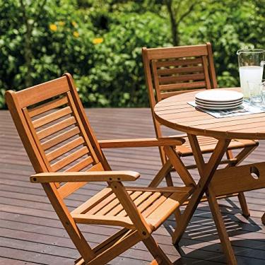 Imagem de Cadeira de Madeira Maciça Dobrável com Braços Ipanema Mestra Polisten Jatobá