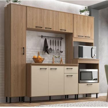 Imagem de Cozinha Completa Modulada 5 Peças com  Tampo e Espaço para 2 Fornos Victoria OAK Dunas