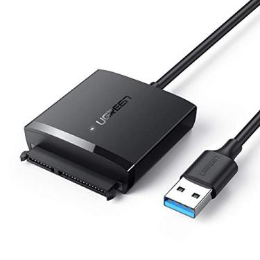 Imagem de UGREEN Cabo adaptador SATA para USB 3.0 com conversor USB SATA III para USB UASP para discos rígidos HDD de 2,5 polegadas 3,5" e SSD de estado sólido