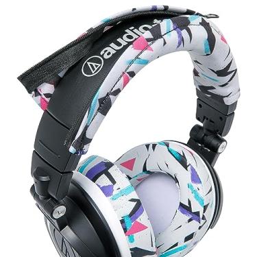 Imagem de WC Bandz V2 Tampa de faixa protetora para os fones de ouvido da série Audio Technica Ath - lavável máquina, não mais descamada - compatível com M50X / M50XBT / M50 / M40X & More | (Branco dos anos 90)