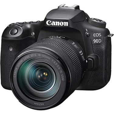 Imagem de Canon Câmera DSLR [EOS 90D] com lente 18-135 USM | Wi-Fi integrado, Bluetooth, processador de imagem DIGIC 8, vídeo 4K, Dual Pixel CMOS AF e tela LCD de toque variável de 3,0 polegadas, preta