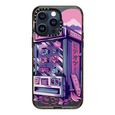 Imagem de CASETiFY Capa Impact para iPhone 15 Pro Max [4X testado contra quedas de grau militar/proteção contra quedas de 2,5 metros] - Impressões artísticas - Máquina de venda automática retrô - Preto