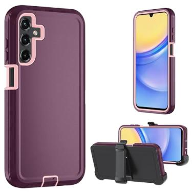 Imagem de Capa para Samsung Galaxy A15 5G, capa resistente A15 5G, com clipe de cinto e protetor de tela de vidro temperado, [proteção de grau militar] [à prova de choque] [à prova de queda] [à prova de poeira