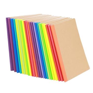 Imagem de Pacote com 24 cadernos Kraft, diários a granel para escrever, cadernos de papel em branco, caderno de 60 páginas, 21 x 13 cm, tamanho A5, conjunto de diário de viagem, para presentes, estudantes e