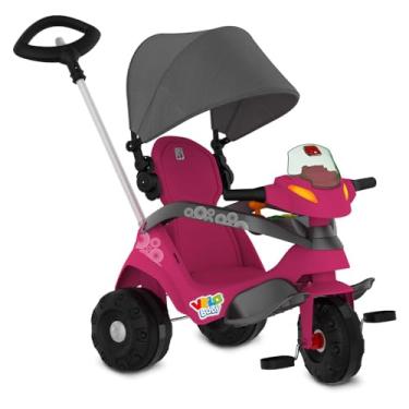 Imagem de Velobaby Reclinavel C/Capota Passeio & Pedal (Rosa) Bandeirante
