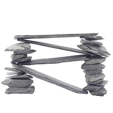 Imagem de CFKJ [8 kg] Pedras de ardósia natural, mistura de rochas de cerca de 2 a 12,7 cm e 4 peças de pedra de ardósia de 20 cm para paisagismo aquático, aquários, terrários, invólucros de anfíbios