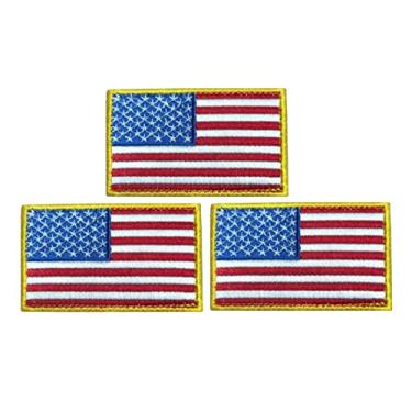Imagem de JAVD CYPS (3 pacotes) Bandeira dos EUA Remendos bordados bandeira dos EUA, para chapéus, bolsas táticas, jaquetas, roupas patch equipe militar patch