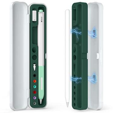 Imagem de JOOSKO Estojo de transporte magnético compatível com Apple Pencil 2ª geração e 1ª geração de lápis e Samsung Galaxy S-Pen, estojo de lápis consiste em capa rígida de policarbonato e interior de