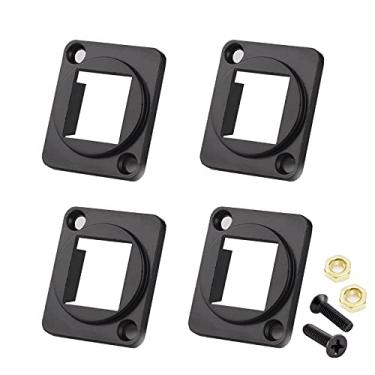 Imagem de 4 peças de fivela tipo D, anteparo de montagem em painel industrial, adequado para RJ45 Cat6, Cat6A, USB 3.0, 2.0, Cat 5E, Cat 3, Cat 7, HDMI tipo D e outros módulos tipo D