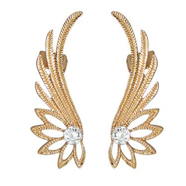 Imagem de Brincos de jaqueta de cristal para escaladores de folhas de cristal, zircão brilhante, metal pavimentado, prendedor de orelha, brinco de alpinista, clipe de orelha superior para mulheres e meninas,