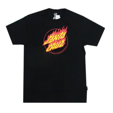 Imagem de Camiseta Santa Cruz Flaming Dot Front - Preto-Masculino