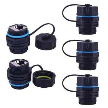 Imagem de Acoplador de montagem em painel CAT6 RJ45 à prova d'água, conector Lonlonty IP68 blindado para montagem em painel industrial anteparo Ethernet LAN, kit de passagem de cabo Ethernet RV Starlink pacote