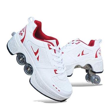 Imagem de Patins de patins sapatos de skate patins criativo moda 4 rodas adulto unissex sapatos casuais crianças patins sapatos casuais diferentes tamanhos crianças adultos universal (cor: estilo C, tamanho: