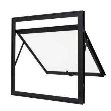 Imagem de Janela Maximo-Ar Vitro para Banheiro Alumínio A60L60 Preto