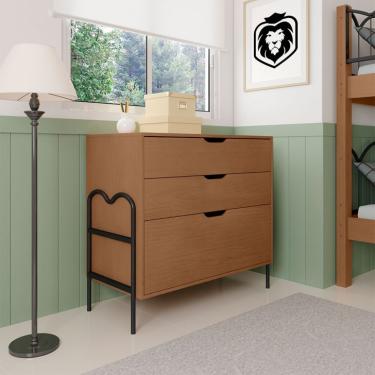 Imagem de Cômoda Oasis 3 Gavetas Preta e Nature