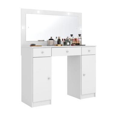 Imagem de Penteadeira Camarim com Espelho Carisma 2 Portas 3 Gavetas Branca