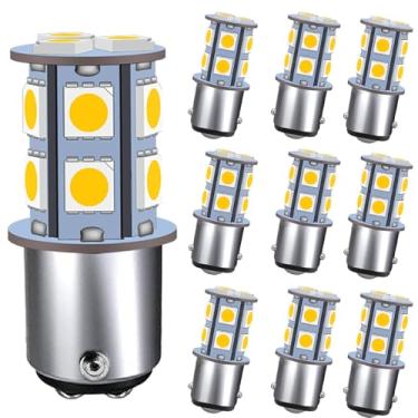 Imagem de GRV Ba15D 1142 1076 1176 Luz de barco de carro de alta luminosidade lâmpada LED 13-5050SMD AC/DC12V 24V branco quente pacote com 10