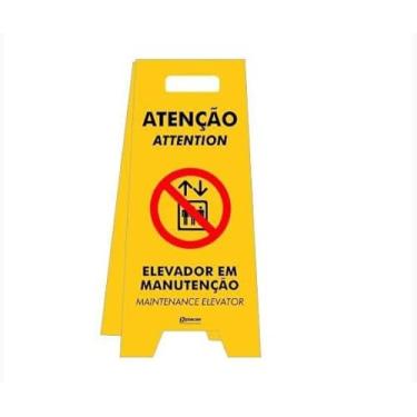 Imagem de Placa Cavalete De Sinalização Elevador Em Manutenção