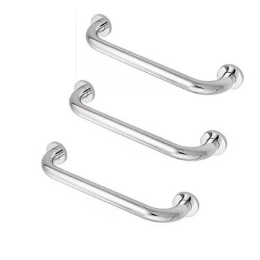 Imagem de Alça de Apoio Barra 30 cm Inox Kit 3 unidades Cadeirante Acessibilidad