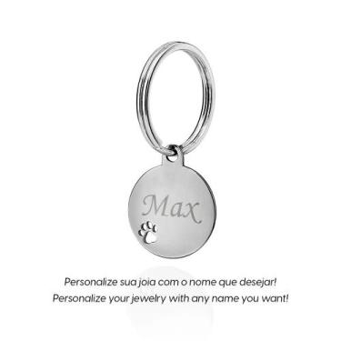 Imagem de Pingente medalha rommanel pet pata vazada personalizável nome cachorro