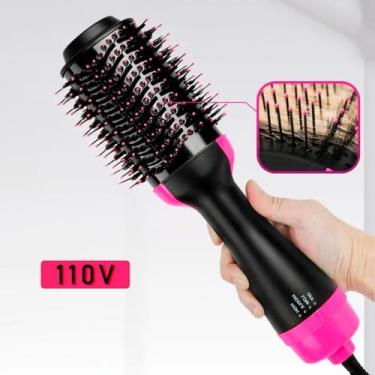 Imagem de Escova De Cabelo E Secador 2 Em 1 Soft  Cor Preto E Rosa - BELLATOR