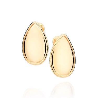Imagem de Brincos banhado ouro 3x 24k 18k e 22k femininos grandes gota rommanel 