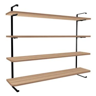 Imagem de Prateleira de parede 100 x 20 cm com 4 níveis para Decoração de Sala Q