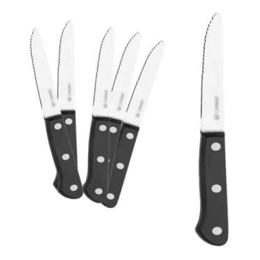 Imagem de Conjunto Jogo de Facas De Cozinha Carne Corte Churrasco Inox 6 peças M