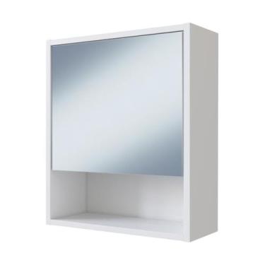 Imagem de Armário Para Banheiro 1 Porta Com Espelho B85 Branco NOVAM - Nova Mobi