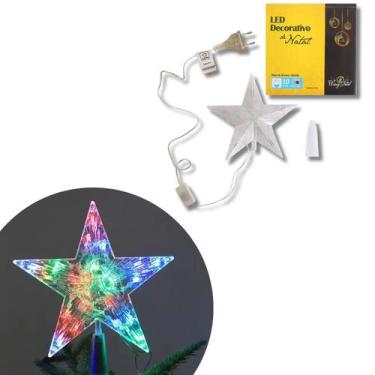 Imagem de Estrela  Árvore Pinheiro de Natal Ponteira Colorida LED 127V - Wincy N
