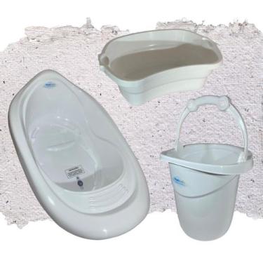 Imagem de Balde 11 litros banheira 22 L infantil bacia 17L bebe banho - PLASTBRA