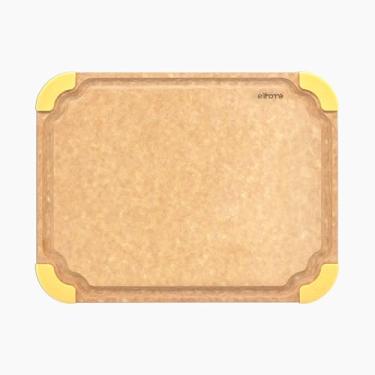 Imagem de Elihome Index Color Coded Fibra de Madeira Tábua de Corte Segura para Lava-Louças para Cozinha, Ícone de Comida, Ecológica, Sulcos de Suco, Pés Não Porosos, Antiderrapantes, Reversível, Livre de BPA, Feito nos EUA, Médio 33 x 25 cm