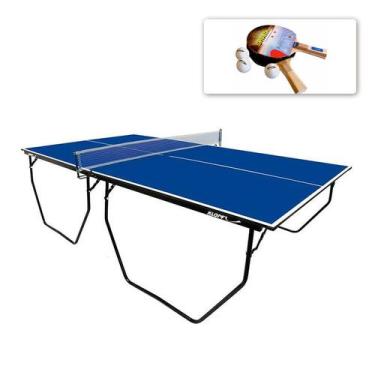 Imagem de MESA PING PONG MDF 15mm C/ Sup. Rede e Rodas 1009 KLOPF + KIT 2 Raquet