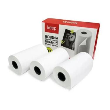 Imagem de Papel Térmico Branco C/ 3 Rolos 57x30 Keep KP002 MULTILASER, Branco