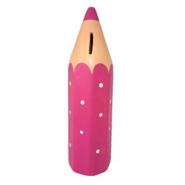 Imagem de Cofre Lápis de Cor Escolar Grande em Cerâmica Decor - Pink - Retrofenn