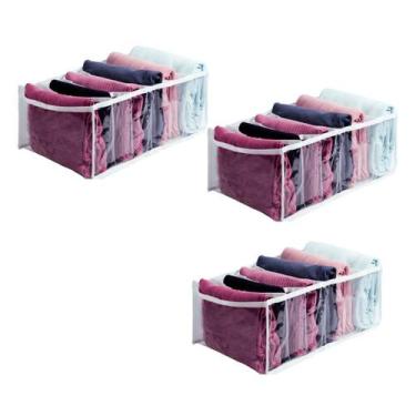 Imagem de Kit 3 Colmeias Organizadoras Branco 40x25x15cm Gavetas Guarda-Roupas -