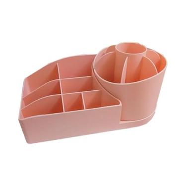 Imagem de Organizador Multiuso Mesa 14 compartimentos Rosa/Bege - Kit Girl, Rosa