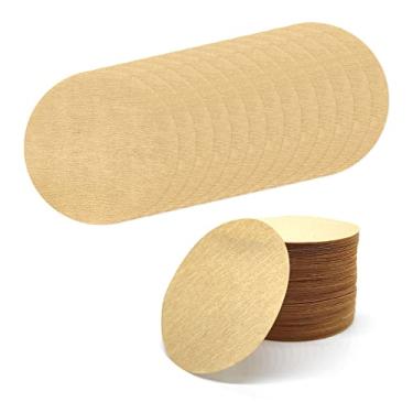 Imagem de BlingKingdom 300 peças de filtros de papel natural de substituição cru de 6,3 cm, papel de filtro de café redondo compatível com cafeteiras Aerobie Aeropress e cafeteiras Moka, pote de gotejamento de