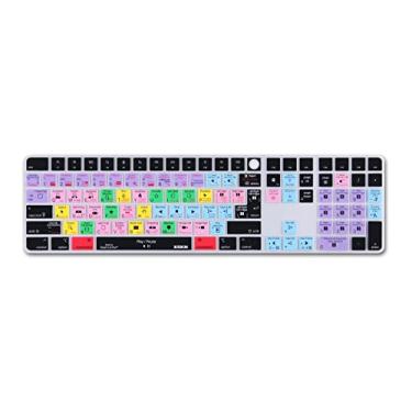 Imagem de XSKN Capa para teclado Final Cut Pro Shortcut para iMac M1 Magic lançado em 2021 com Touch ID e teclado numérico acessórios para teclado Magic Keyboard com teclado numérico A2520 Layout da UE e EUA