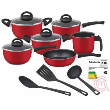 Imagem de Conjunto de Panelas Antiaderente Marpal 09 Peças Original, Vermelho