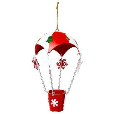 Imagem de Balão Dirigível Papai Noel Enfeite Pedente Metal 20x20x52cm - Wincy