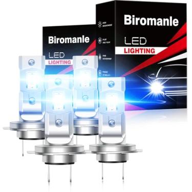 Imagem de Biromanle Compatível com Hyundai Sonata Ice Blue Hi/Lo Beam 2011 2012 2013 2014; H7 High Beam +H7 Low Beam; 400% Brilho 15000LM 8000K Ice Blue, lâmpadas interiores (pacote com 4)