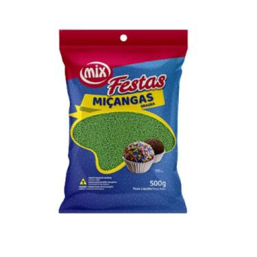 Imagem de Confeito Miçanga Granulado Brigadeiro Varias Cores 500g - Mix, Verde