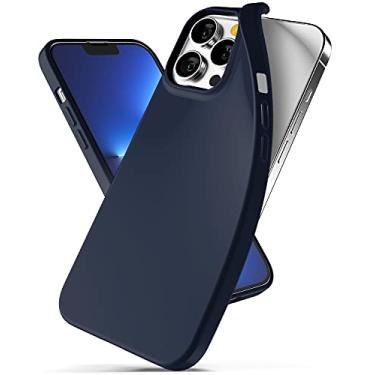 Imagem de GOOSPERY Capa protetora de TPU flexível com textura sedosa e cores vivas - Azul meia-noite compatível com iPhone 13 Pro Max