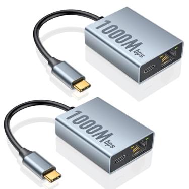 Imagem de ZEXMTE Adaptador Gigabit Ethernet para Chromecast com Google TV, USB C para RJ45 Adaptador Ethernet de 1000Mbps compatível com Chromecast com Google TV HD/4K, laptop, tablet, pacote com 2