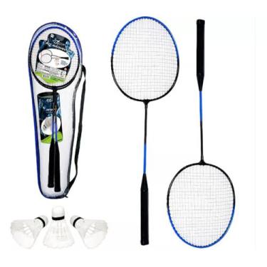 Imagem de Kit Badminton Tenis 2 Raquetes + 3 Petecas + Bolsa Com Zíper Esporte -