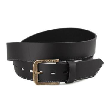 Imagem de Cinto Casual Masculino Em Couro Fivela Dourada Ajustavel - Use Young, 