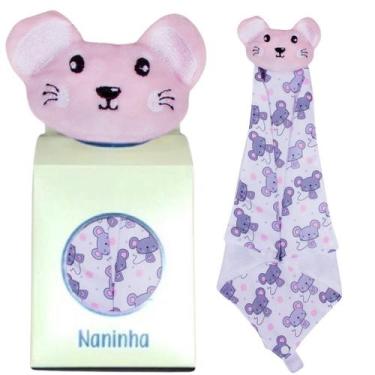 Imagem de Naninha Bebê Paninho com Prendedor de Chupeta Ratinho - Amora Enxovais