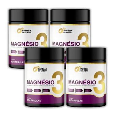 Imagem de Kit 4x Magnésio 3 Quelato, Taurato e Dimalato 60 Cápsulas - Energia do