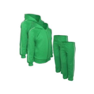 Imagem de Kit 2 Conjuntos Moletom Juvenil Verde Bandeira - Del France, 14